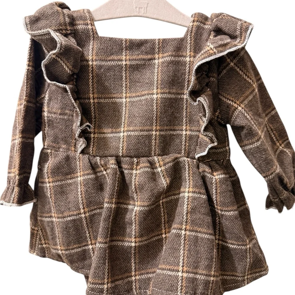 Baby Girl Plaid Long-Sleeve Dress, Size 6–12M (NWOT) - Picture 3 of 7